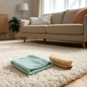 Nettoyer un tapis de salon blanc : guide pratique